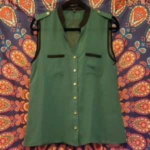 Sheer forest green tank